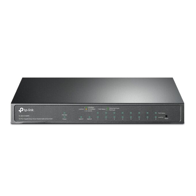 Switch Easy Smart PoE TP-LINK TL-SG1210MPE, 11 porturi, 9x Gigabit RJ45, 1x Combo Gigabit RJ45, 1x Gigabit SFP, 123W, QoS, Management