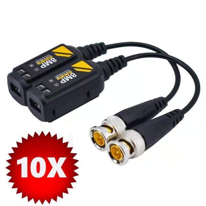 Pachet 10 bucati X Set videobalun 4K 8MP/5MP AHD/CVI/TVI, Safer 10XSAF-KITBALUN4K 1 Pachet 10 bucati X Set videobalun 4K 8MP/5MP AHD/CVI/TVI, Safer 10XSAF-KITBALUN4K