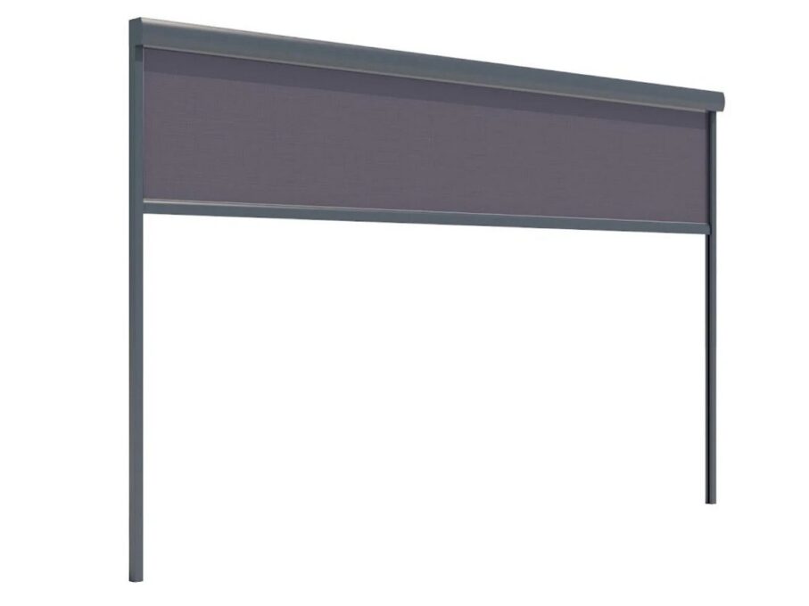 Plasa umbrire pergola Virtuoso 4000x2500mm, anti-UV, dimensiune 3770x2288mm, cadru gri RAL 7016, plasa gri deschis, 23-836