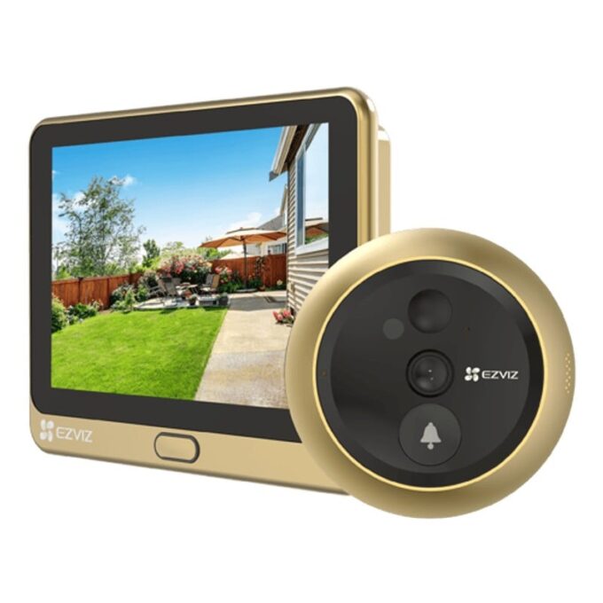 Sonerie de tip vizor wireless cu monitor Ezviz CS-DP2C Golden, 2MP, IR 5m, slot microSD, baterie 4600 mAh 1 Sonerie de tip vizor wireless cu monitor Ezviz CS-DP2C Golden, 2MP, IR 5m, slot microSD, baterie 4600 mAh