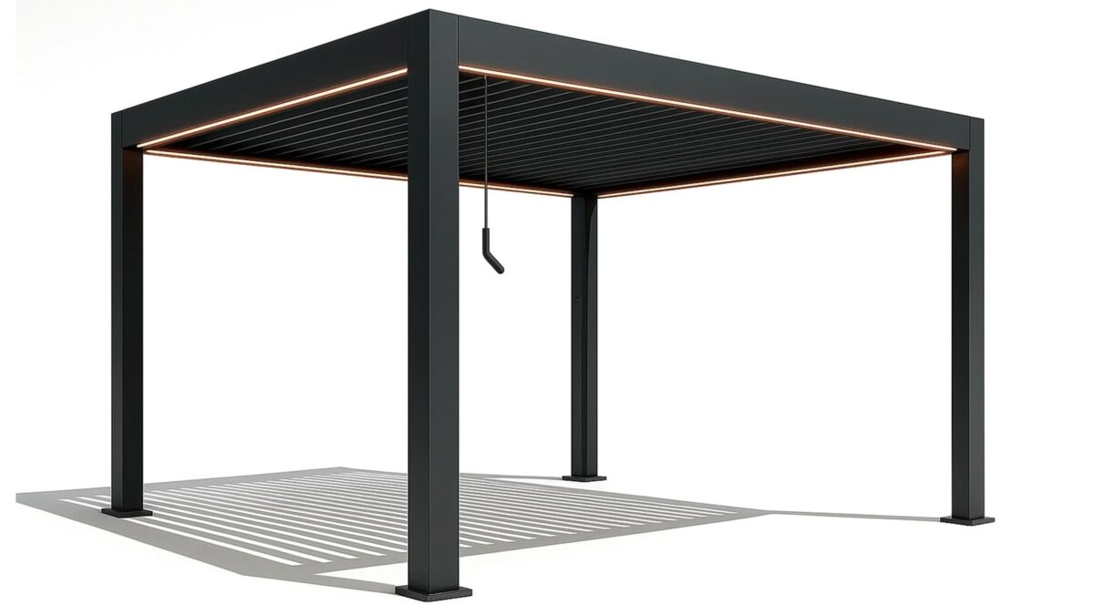 Pergola Bioclimatica exterior Virtuoso 23-819/LED, 3000x3000x2500mm, aluminiu, acoperis reglabil, LED 1 Pergola Bioclimatica exterior Virtuoso 23-819/LED, 3000x3000x2500mm, aluminiu, acoperis reglabil, LED