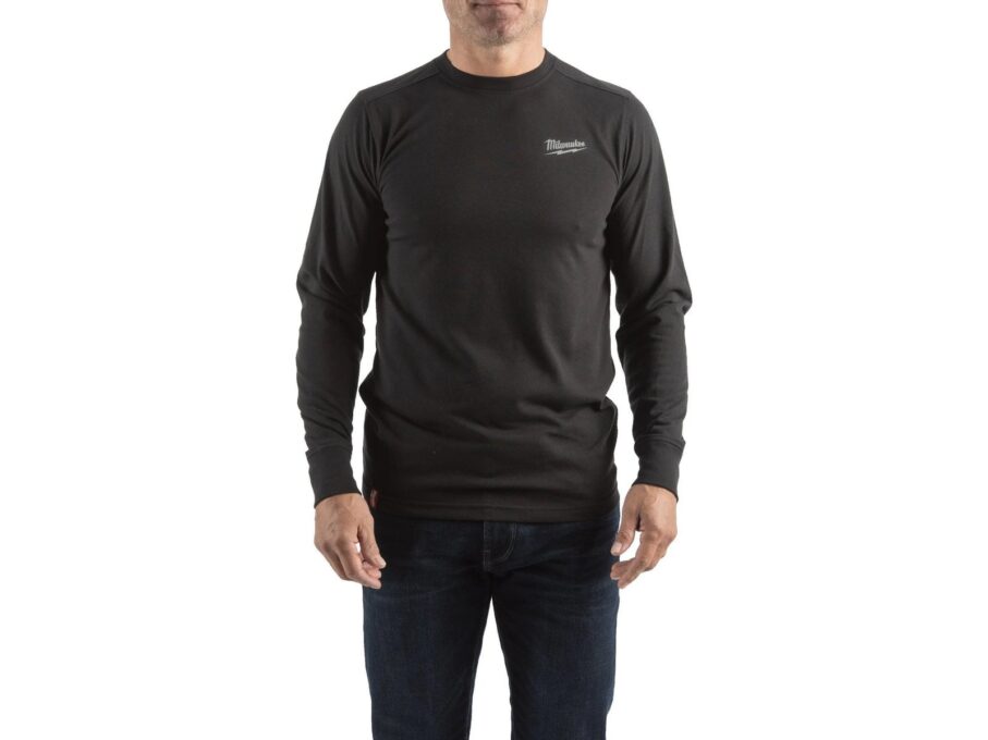 Bluza hibrida Milwaukee, marimea L, material respirabil, 156 gsm, bumbac si poliester, negru, 4932492985