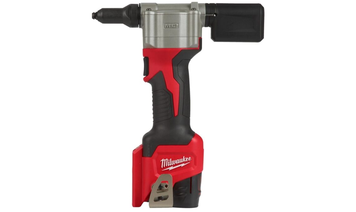 Pistol de nituit Milwaukee, subcompact, putere tragere 9000N, nituri 2.4-4.8mm, acumulator M12 B2 si incarcator C12 C incluse, 4933464405 1 Pistol de nituit Milwaukee, subcompact, putere tragere 9000N, nituri 2.4-4.8mm, acumulator M12 B2 si incarcator C12 C incluse, 4933464405