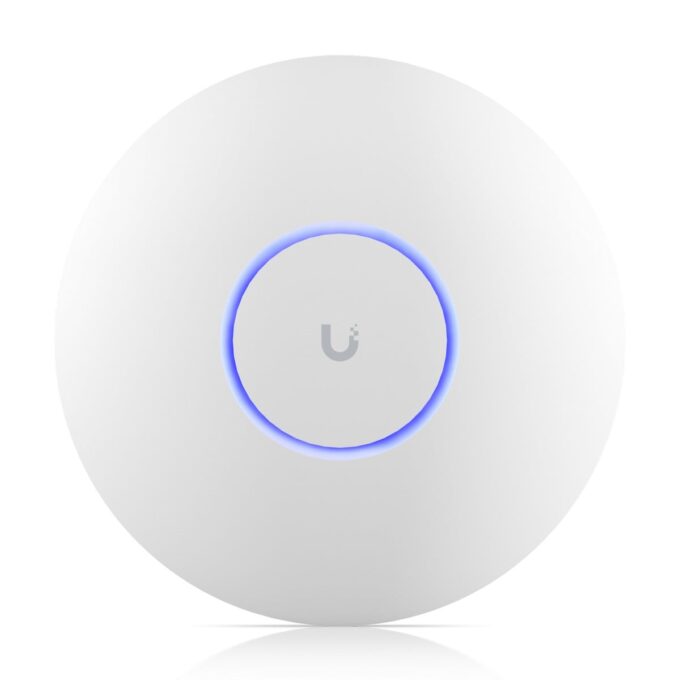 Access Point Ubiquiti UniFi, WiFi 7, Tri-band, 2.5 GbE, 5765 Mbps, PoE+, montaj perete/tavan, 300+ utilizatori, U7-PRO