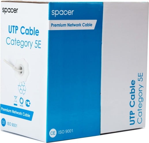 Cablu UTP CCA (Cupru-Aluminiu) Cat5e Rola 305 metri fir 0.51, RCAT5ECCA 1 Cablu UTP CCA (Cupru-Aluminiu) Cat5e Rola 305 metri fir 0.51, RCAT5ECCA