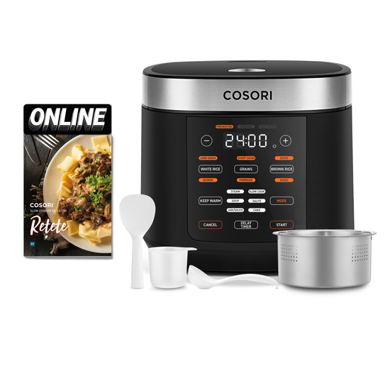 Cosori Slow Cooker Fierbător de orez multifuncțional (Negru)