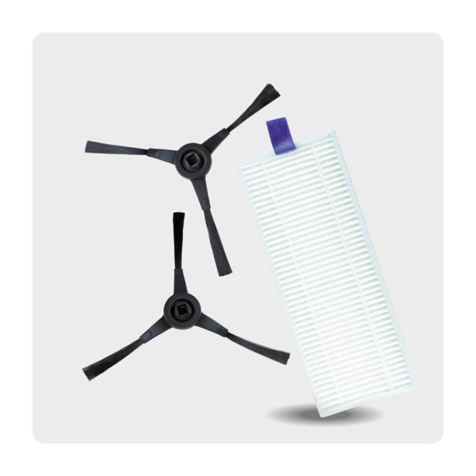 Kit Rowenta ZR130002 cu filtru de inalta performanta si perii laterale compatibil cu aspiratorul robot Rowenta X-Plorer S130 AI seriile RR90xx