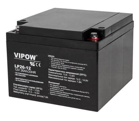 Acumulator stationar plumb acid 12V 26AH, Vipow BAT0270