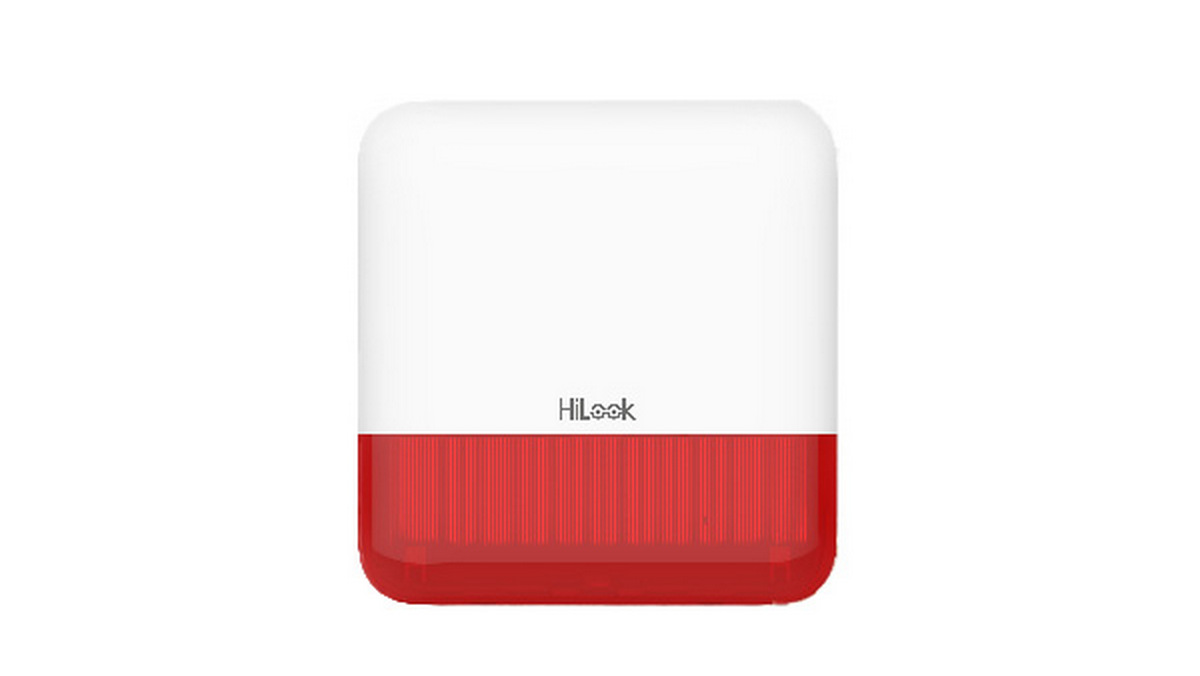 Sirena alarma wireless exterior HiLook ALARM-S201-E-WE Red, 110 dB, 868 MHz, raza 1600 m, rosie, IP65