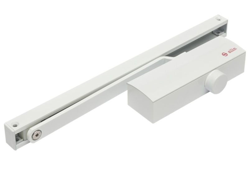 Amortizor hidraulic cu sina pentru usi de 40-65kg Alb cu blocare SA-8023W