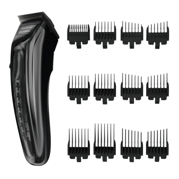 Aparat de tuns Rowenta x Karl Lagerfeld Barber Experience TN155LE0  6500 rpm  autonomie 150 min  6 piepteni ficsi  6 piepteni fade  lame inox  indicat