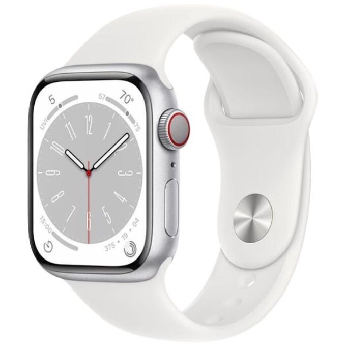 Apple Watch Series 8 2022, GPS + Cellular, Aluminium 41mm N/A Silver Bun