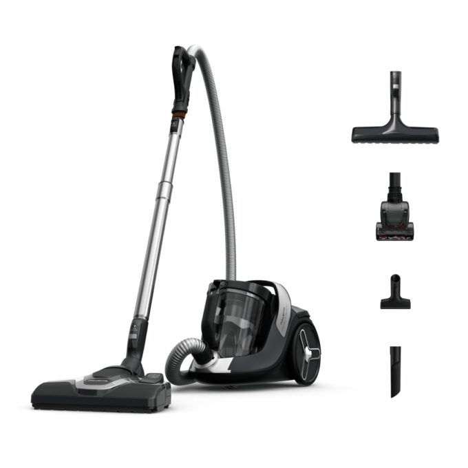 Aspirator fara sac ROWENTA Green Force Cyclonic Effitech®+ RO7C66EA  500 W  recipient pentru praf 2.5 L  design eco  filtrare tip HEPA  negru & verde