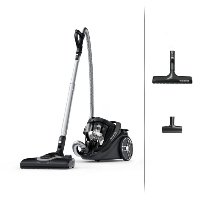 Aspirator fara sac Rowenta Silence Force Cyclonic Effitech® RO7935EA  500 W  recipient pentru praf 2.5 L  3 niveluri de filtrare  negru