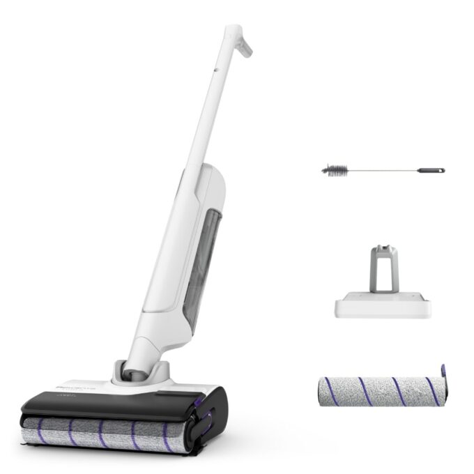 Aspirator cu spalare Rowenta X-Clean 10 GZ7540WO  200W  550 RPM  pana la 60 min autonomie  ecran LED  functie uscare & autocuratare  baza de incarcare