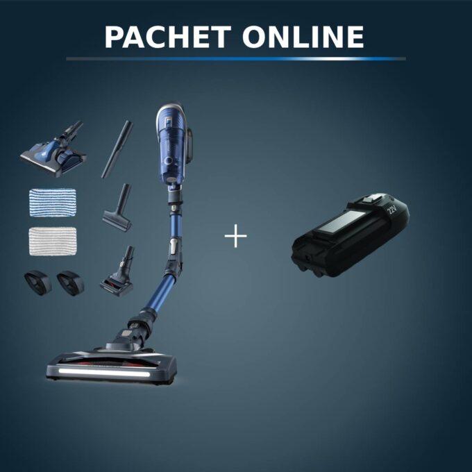 Pachet PROMO Aspirator vertical Rowenta X-Force Flex 8.60 Aqua RH9690WO & Baterie Rowenta ZR009700 22V Lithium-ion