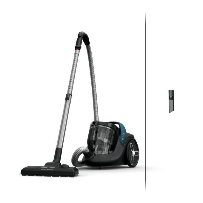 Aspirator fara sac ROWENTA Green Force Cyclonic Max RO7B11EA  750 W  recipient de praf 2.5 L  filtrare tip HEPA  design eco  negru & albastru