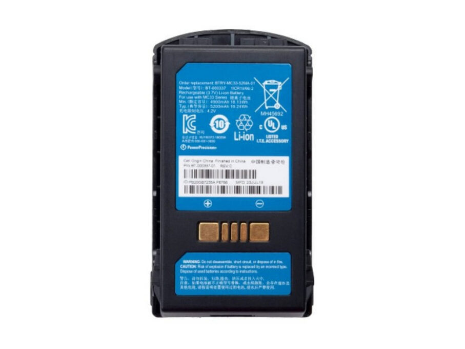 Baterie de rezerva pentru terminal mobil Zebra MC33, capacitate 5200mAh, PowerPrecision+, BTRY-MC33-52MA-01 1 Baterie de rezerva pentru terminal mobil Zebra MC33, capacitate 5200mAh, PowerPrecision+, BTRY-MC33-52MA-01