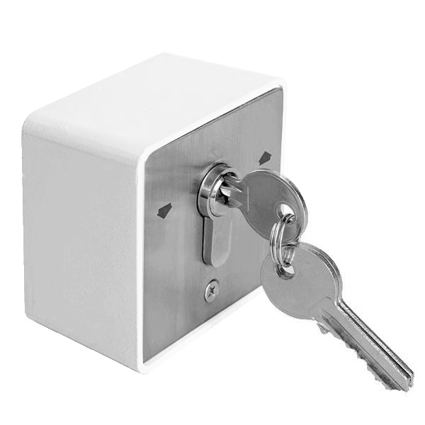 Buton aplicabil cu cheie, sistem revenire automata, contact de tip NO si NC, 16A 240V, pentru interior, Alb YKS-803D1-WH 1 Buton aplicabil cu cheie, sistem revenire automata, contact de tip NO si NC, 16A 240V, pentru interior, Alb YKS-803D1-WH