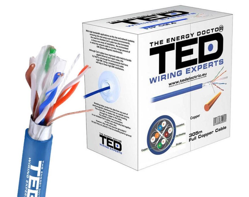 Cablu de retea FTP CAT6, cupru 0.51mm, 24 AWG, albastru, rola 305 metri, TED002426 1 Cablu de retea FTP CAT6, cupru 0.51mm, 24 AWG, albastru, rola 305 metri, TED002426