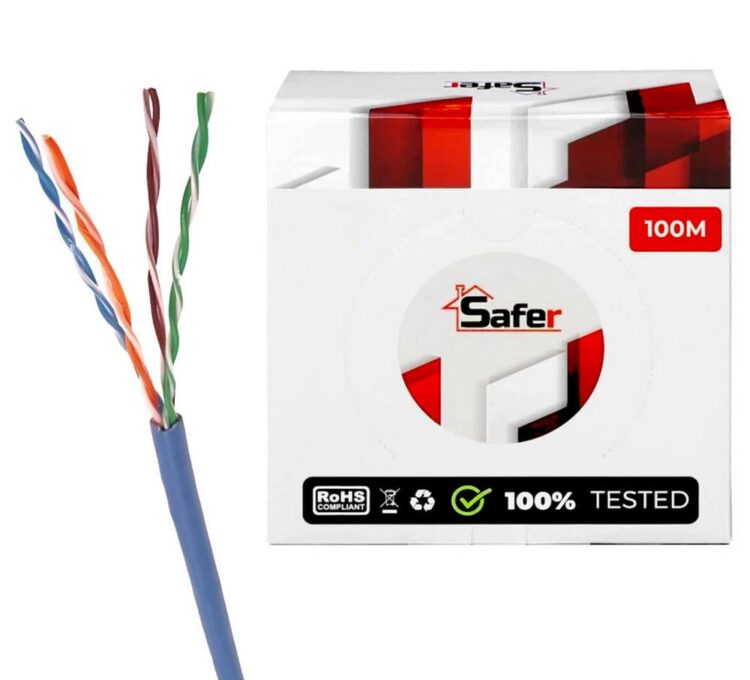 Cablu de retea UTP, Cat5e, cupru, 100 metri, Safer, SAF-CAT5EU920-U-100M-CU 1 Cablu de retea UTP, Cat5e, cupru, 100 metri, Safer, SAF-CAT5EU920-U-100M-CU