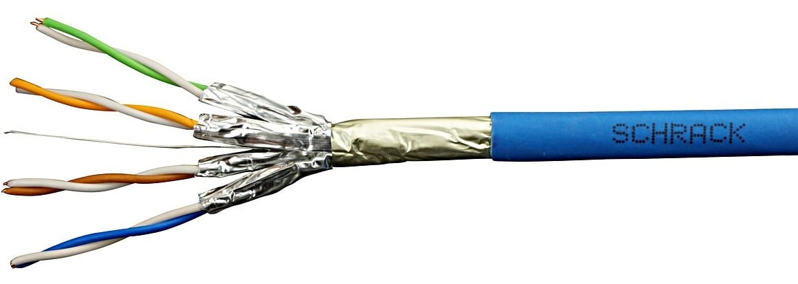 Cablu F/FTP retea Schrack Cat.6a HSKP423HA9, 4x2xAWG23/1, 500MHz, LS0H-3, Dca, albastru, ecranaj superior, lungime 100 m 1 Cablu F/FTP retea Schrack Cat.6a HSKP423HA9, 4x2xAWG23/1, 500MHz, LS0H-3, Dca, albastru, ecranaj superior, lungime 100 m