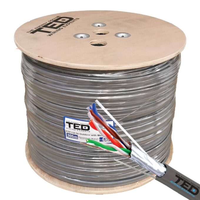 Cablu FTP cu sufa, Cupru, CAT5e, tambur 305 metri TED, FTP5S305-TED 1 Cablu FTP cu sufa, Cupru, CAT5e, tambur 305 metri TED, FTP5S305-TED