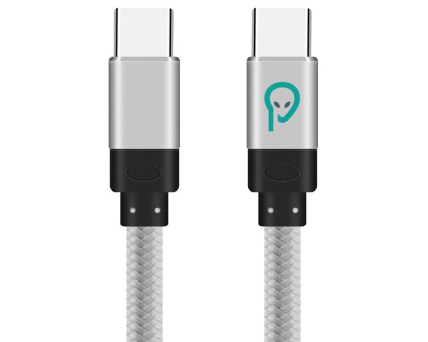 Cablu de alimentare si date, USB Type-C, 1 m, gri, material impletit, Spacer, SPDC-TYPEC-TYPEC-BRD-SL 1 Cablu de alimentare si date, USB Type-C, 1 m, gri, material impletit, Spacer, SPDC-TYPEC-TYPEC-BRD-SL
