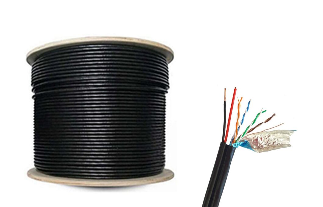 Cablu de retea FTP Cat5E cu alimentare 2x0.75mm, CCA, 100 metri, Safer, SAF-FTPCCA-CAT5E+POWER-100M