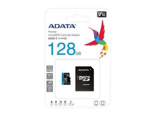 CARD MicroSD ADATA 128GB Clasa 10 cu adaptor, AUSDX128GUICL10A1-RA1 1 CARD MicroSD ADATA 128GB Clasa 10 cu adaptor, AUSDX128GUICL10A1-RA1