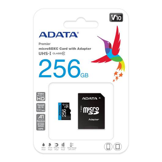 CARD MicroSD ADATA 256GB Clasa 10 AUSDX256GUICL10A1-RA1 1 CARD MicroSD ADATA 256GB Clasa 10 AUSDX256GUICL10A1-RA1