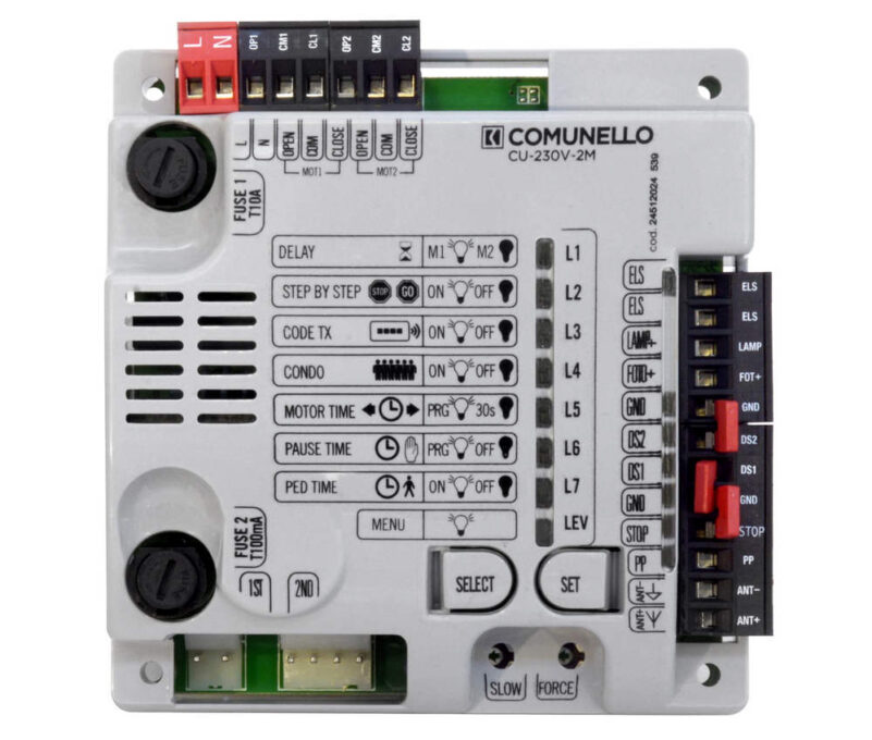 Placa de comanda 230v, pentru automatizari Comunelo cu 2 motoare CU-230V-2M, GQUADST2H0G00 1 Placa de comanda 230v, pentru automatizari Comunelo cu 2 motoare CU-230V-2M, GQUADST2H0G00