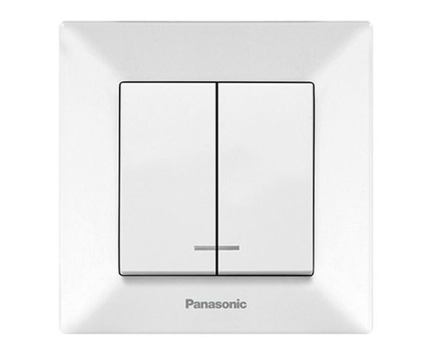 Comutator cu LED, 2 butoane, montaj incastrat, IP 20, Karre Plus Panasonic P-KP2L 1 Comutator cu LED, 2 butoane, montaj incastrat, IP 20, Karre Plus Panasonic P-KP2L