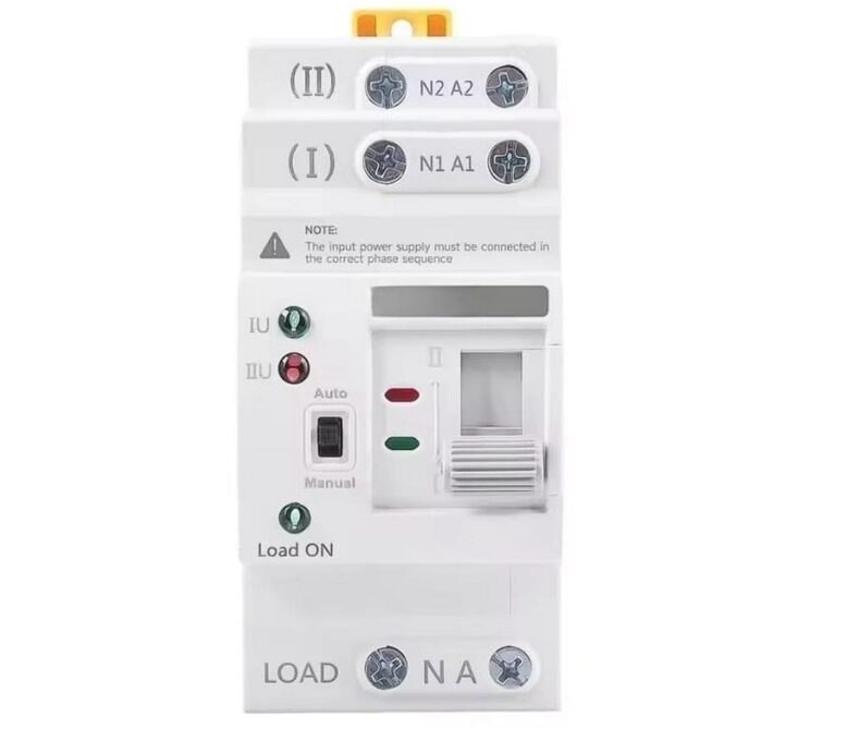 Comutator automat monofazat ATS, 63A, 2 poli, montaj pe sina DIN, Safer ATS 63A - 2P