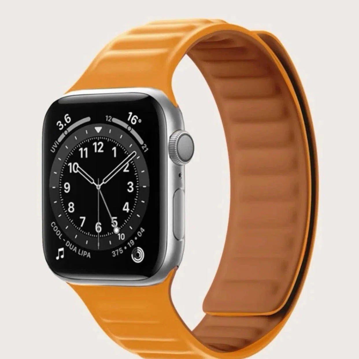 Curea Ceas Apple Watch California Silicon Yellow