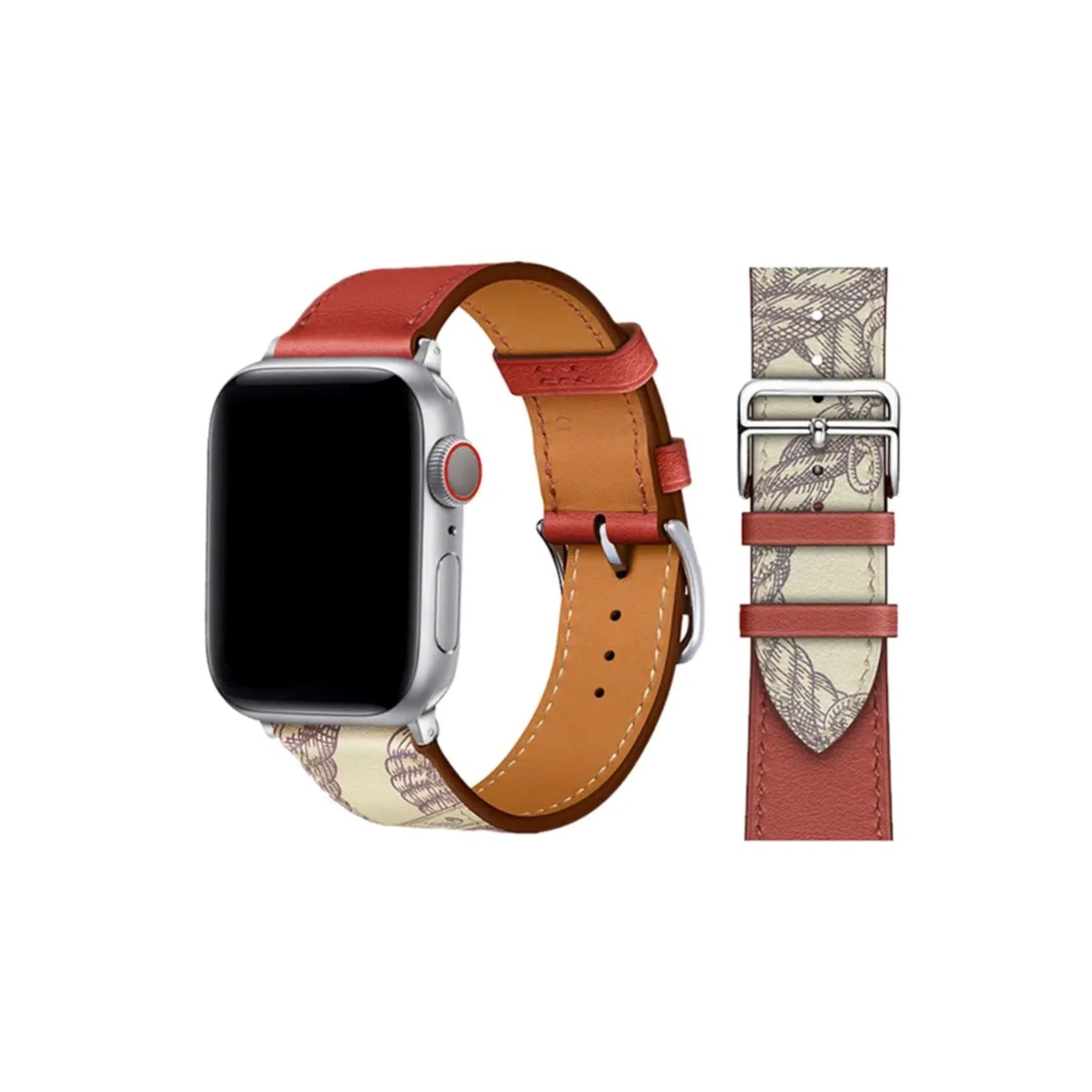 Curea Ceas Apple Watch Leather Burgundy Design (Piele Burgundy)