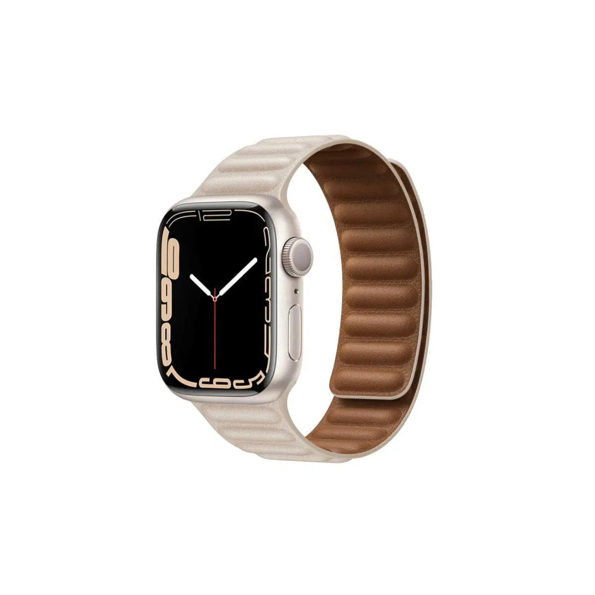 Curea Ceas Apple Watch Leather Starlight   (Piele Cream)