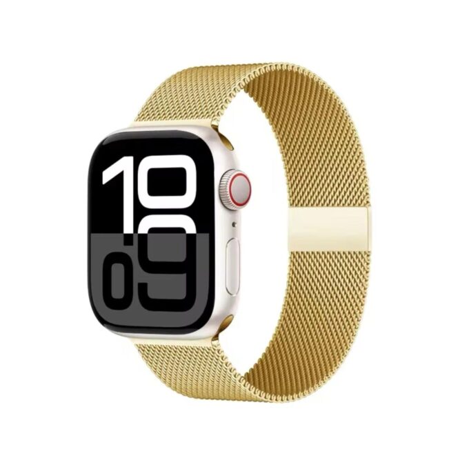 Curea Ceas Apple Watch Milanese Gold Metalica