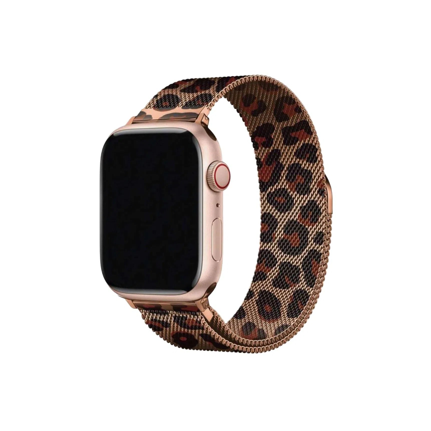 Curea Ceas Apple Watch Milanese Leopard Print   Metalica