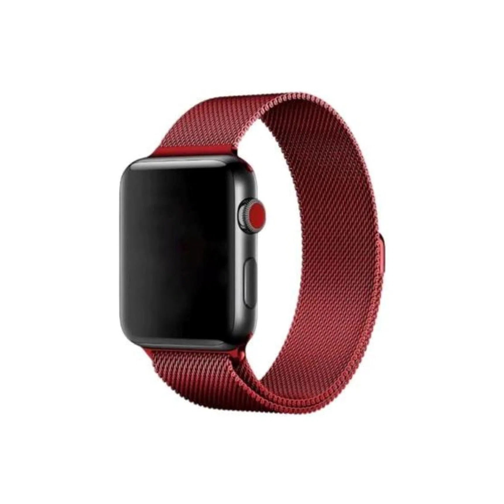 Curea Ceas Apple Watch Milanese Red   Metalica
