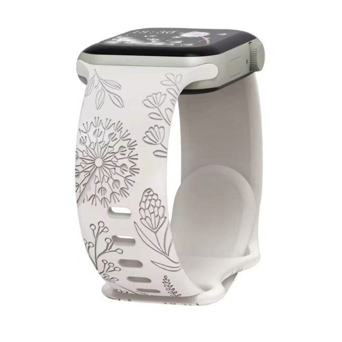 Curea Ceas Apple Watch Silicon Dandelion Starlight