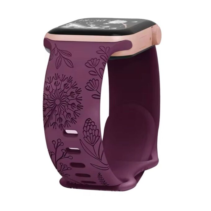 Curea Ceas Apple Watch Silicon Dandelion Wine Red