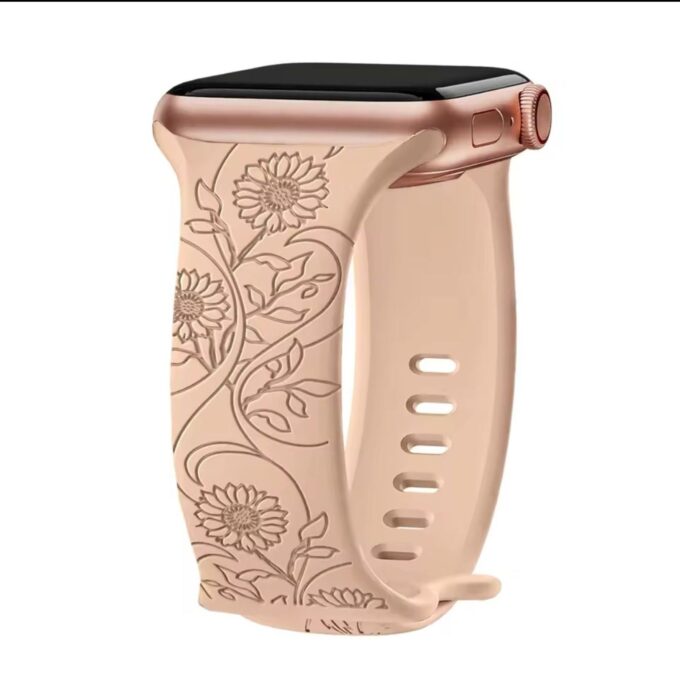 Curea Ceas Apple Watch Silicon Sunflower Milk Tea