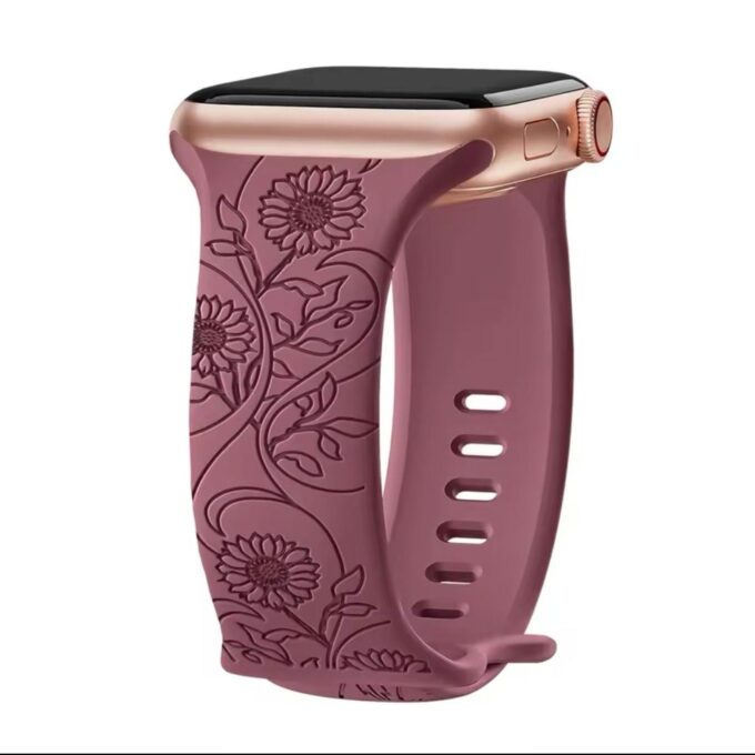Curea Ceas Apple Watch Silicon Sunflower Violet Smoke