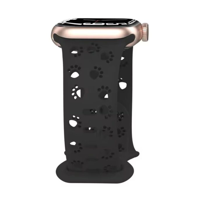 Curea Ceas Apple Watch Silicon Paws Black