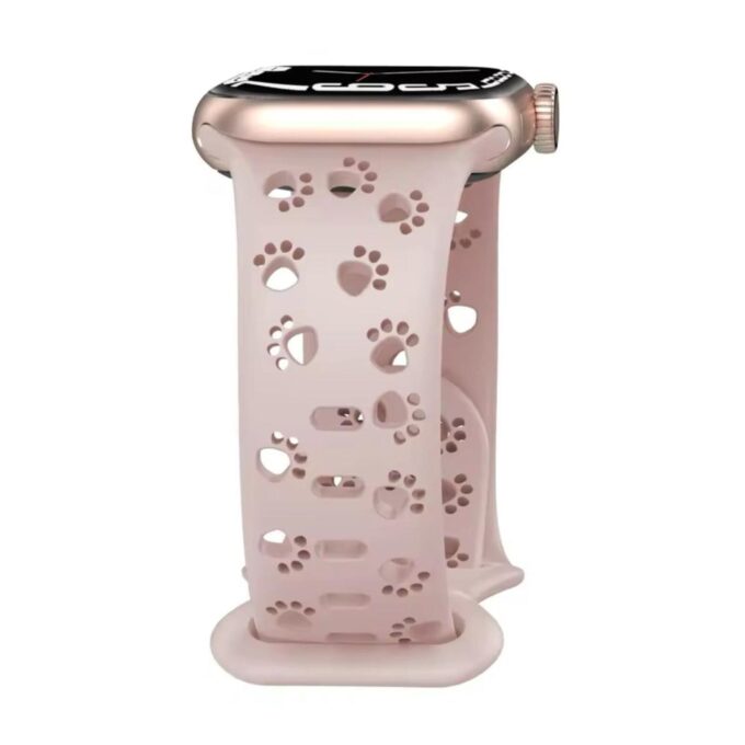 Curea Ceas Apple Watch Silicon Paws Pink
