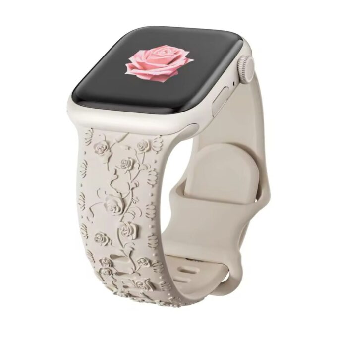 Curea Ceas Apple Watch Silicon Floral Starlight