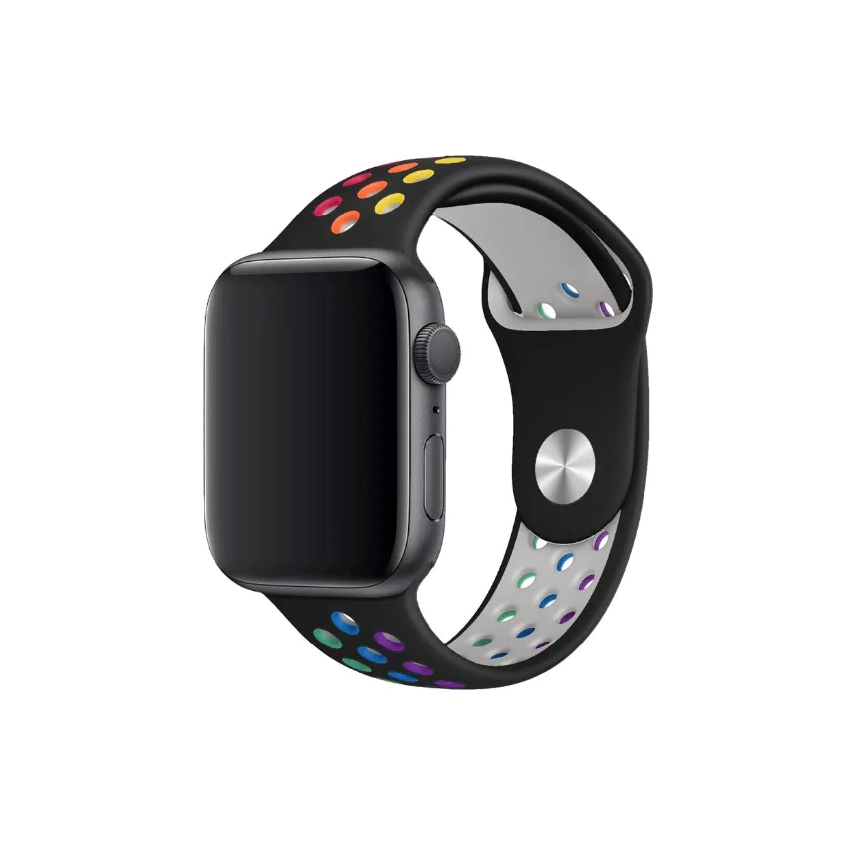 Curea Ceas Apple Watch Silicon Black Multicolor