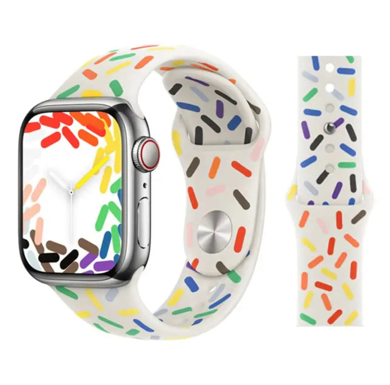 Curea Ceas Apple Watch Silicon White Pride