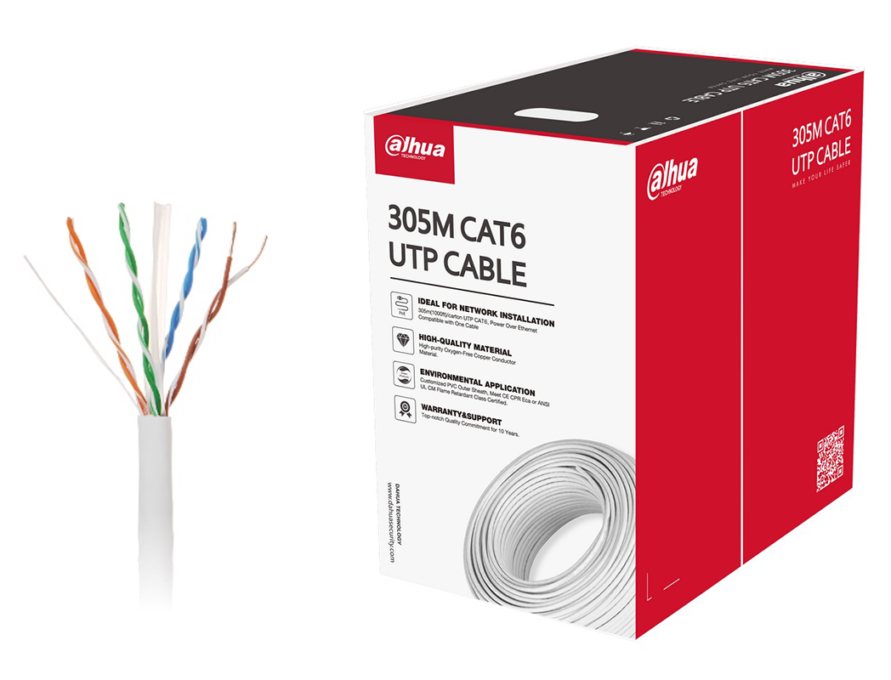 Cablu de retea UTP CAT6 Cupru 0,53 mm rezistent la flacara, lungime 305m, 100% Cupru, Dahua PFM920I-6UN-C 1 Cablu de retea UTP CAT6 Cupru 0,53 mm rezistent la flacara, lungime 305m, 100% Cupru, Dahua PFM920I-6UN-C